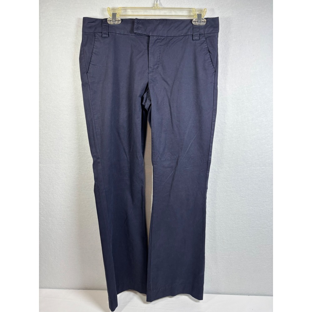 American Eagle Chino Pants Womens 8 Navy Blue Cotton Stretch Favorite Boyfriend